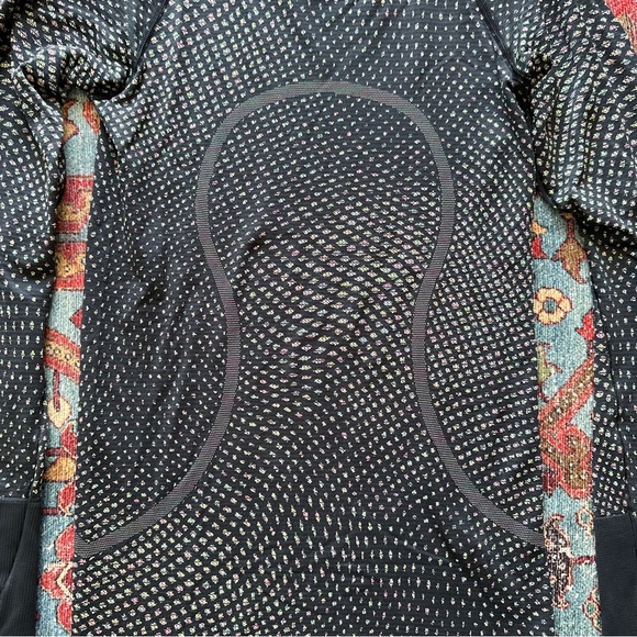 Lululemon Swiftly Tech Long Sleeve Shirt size 4 Black And Colorful Specs - Picture 2 of 7